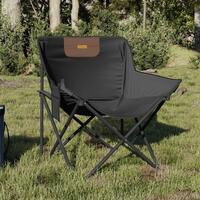 Campingstole med lommer 2 stk. foldbar sort