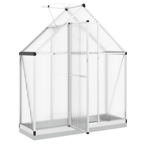 Drivhus med fundamentramme 169×58×202 cm - aluminium, sølvfarvet