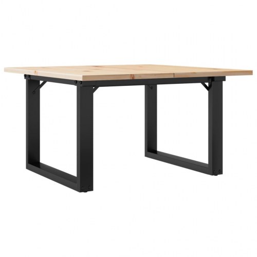 Sofabord 70 x 70 x 40 cm med O-stel i massivt fyrretræ og stål