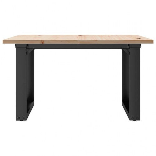 Sofabord 70 x 70 x 40 cm med O-stel i massivt fyrretræ og stål