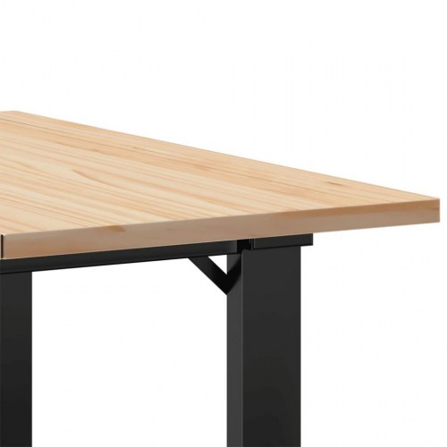 Sofabord 70 x 70 x 40 cm med O-stel i massivt fyrretræ og stål
