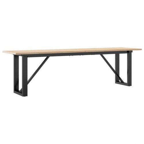 Sofabord med O-stel i massivt fyrretræ og stål - 160 x 40 x 45 cm