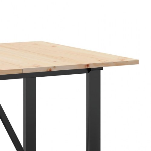 Spisebord 160 x 80 cm med O-stel i massivt fyrretræ og stål