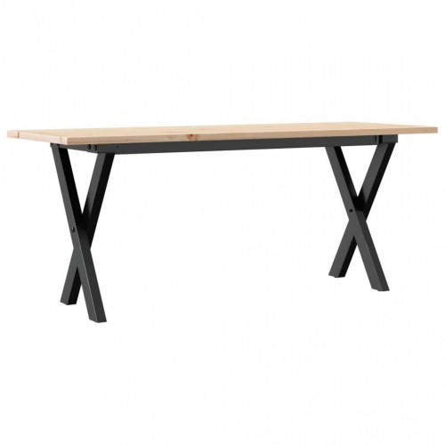 Sofabord 110 x 40 x 45 cm med X-stel i massivt fyrretræ og stål