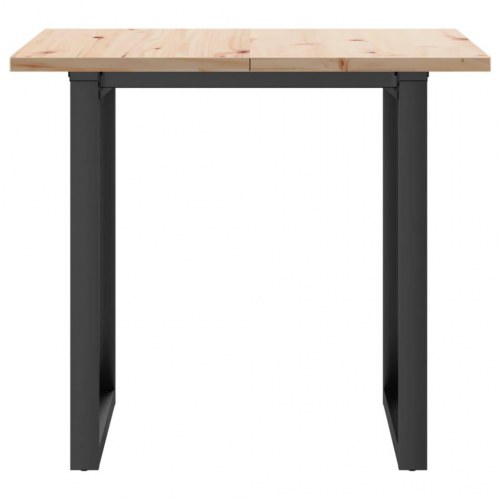 Spisebord 80 x 80 x 75,5 cm med O-stel i massivt fyrretræ og stål