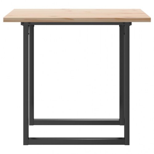 Spisebord 80 x 80 x 75,5 cm med O-stel i massivt fyrretræ og stål