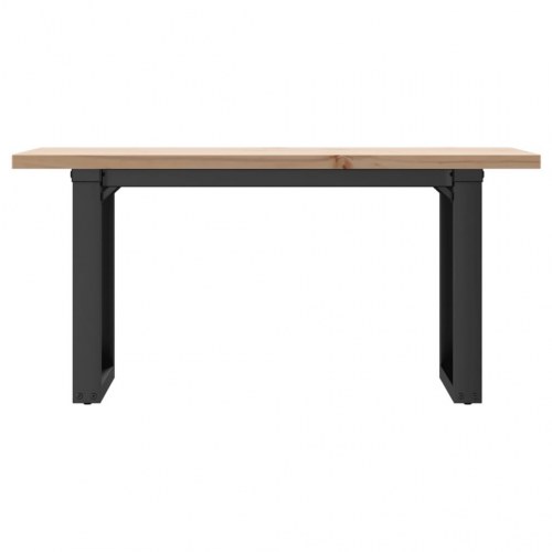 Sofabord 100 x 50 x 45,5 cm med O-stel i massivt fyrretræ og stål