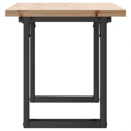 Sofabord 100 x 50 x 45,5 cm med O-stel i massivt fyrretræ og stål