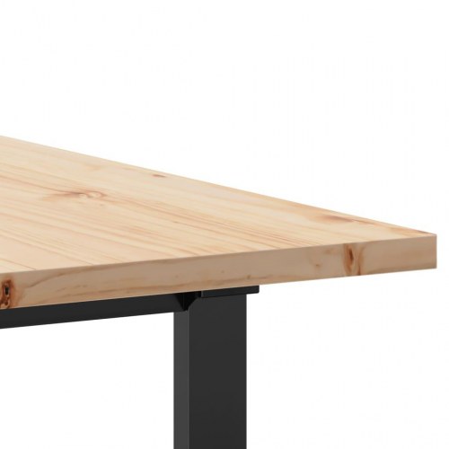Spisebord med O-stel i massivt fyrretræ og stål - 200 x 100 cm