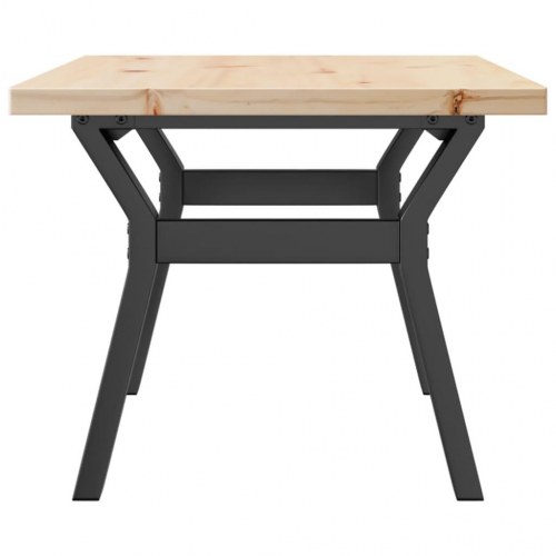 Sofabord 80 x 50 x 40,5 cm med Y-stel i massivt fyrretræ og stål