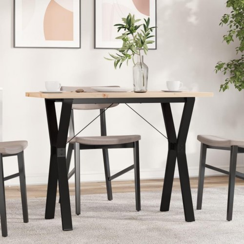 Spisebord 100 x 50 x 75,5 cm med Y-stel i massivt fyrretræ og stål