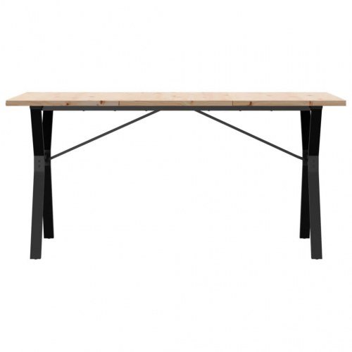 Spisebord 160 x 80 cm med Y-stel i massivt fyrretræ og stål