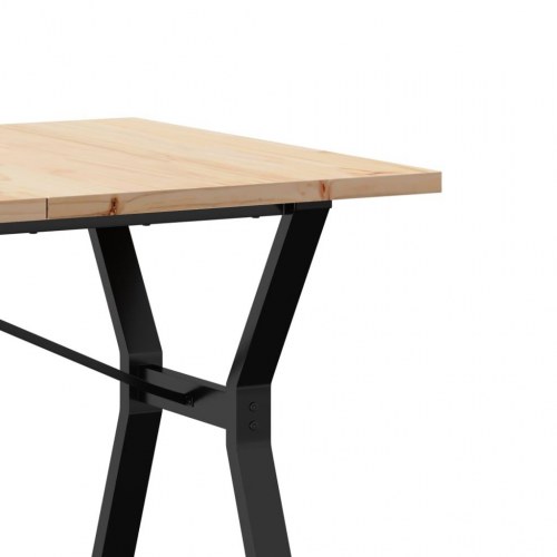 Spisebord 160 x 80 cm med Y-stel i massivt fyrretræ og stål