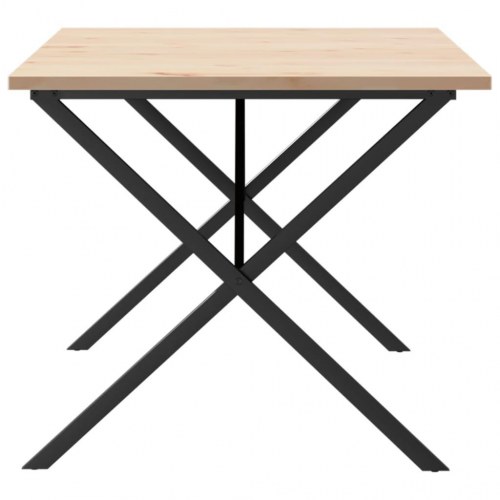 Spisebord 180 x 90 x 75,5 cm med X-stel i massivt fyrretræ og stål