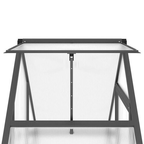 Drivhus med fundamentramme 169x58x195 cm aluminium antracitgrå