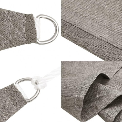 Solsejl 3x3 m 160 g/m² HDPE firkantet lysegrå