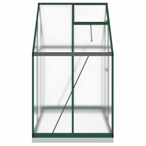 Drivhus med fundamentramme 169×114×202 cm - aluminium, grøn