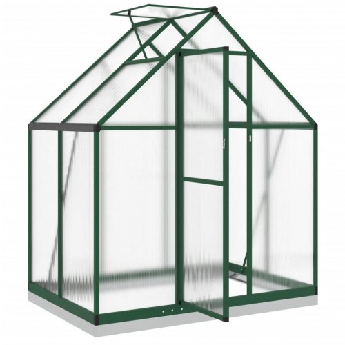 Drivhus med fundamentramme 169×114×202 cm - aluminium, grøn