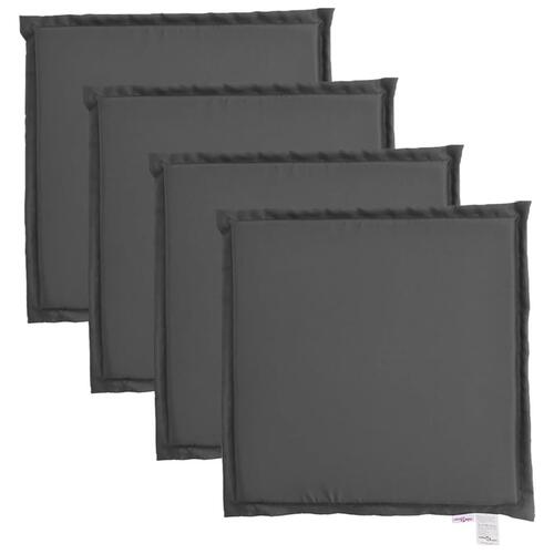Udendørs sædehynder 4 stk. 45x45x2 cm firkantet antracitgrå