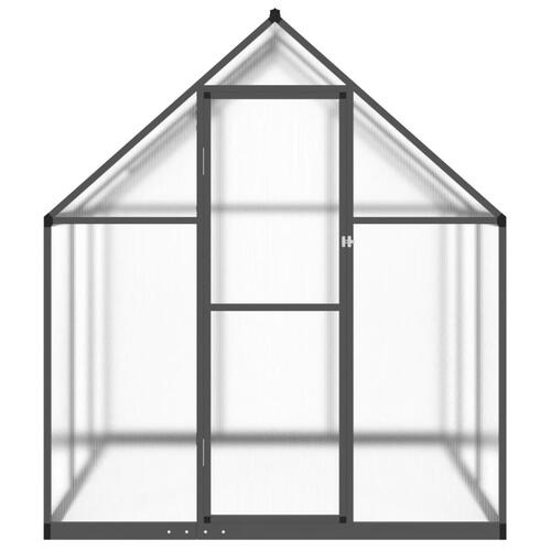 Drivhus med fundamentramme 169x169x195 cm aluminium antracitgrå