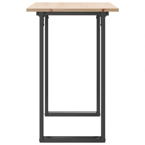 Spisebord 100 x 50 x 75 cm med O-stel i massivt fyrretræ og stål