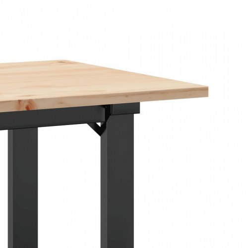 Spisebord 100 x 50 x 75 cm med O-stel i massivt fyrretræ og stål
