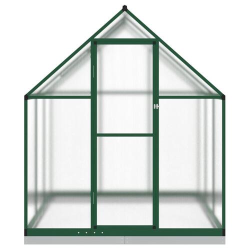 Drivhus med fundamentramme 169x169x202 cm aluminium grøn