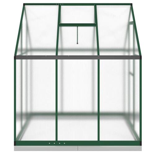 Drivhus med fundamentramme 169x169x202 cm aluminium grøn