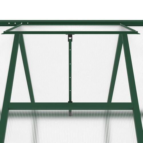Drivhus med fundamentramme 169x169x202 cm aluminium grøn