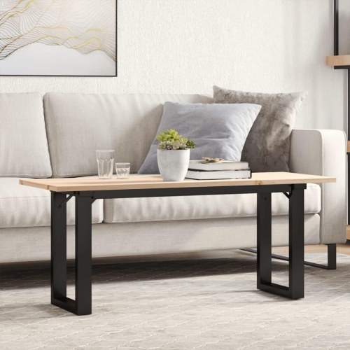 Sofabord 110 x 40 x 45 cm - O-stel, massivt fyrretræ og stål
