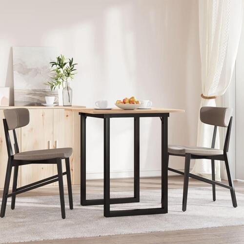 Spisebord 70x70x75 cm O-stel massivt fyrretræ og stål