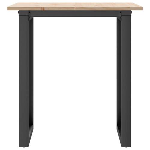 Spisebord 70x70x75 cm O-stel massivt fyrretræ og stål
