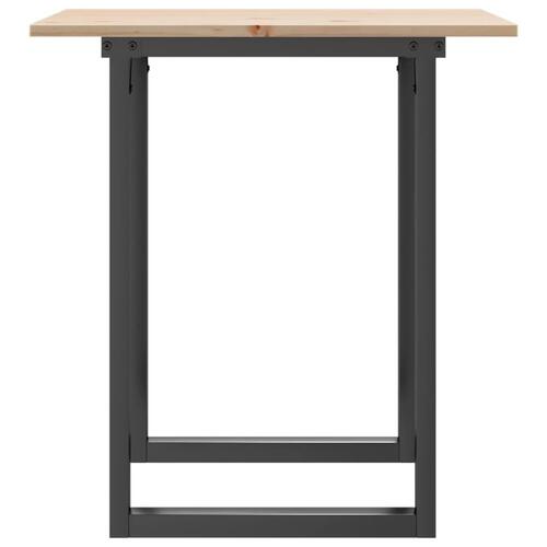 Spisebord 70x70x75 cm O-stel massivt fyrretræ og stål