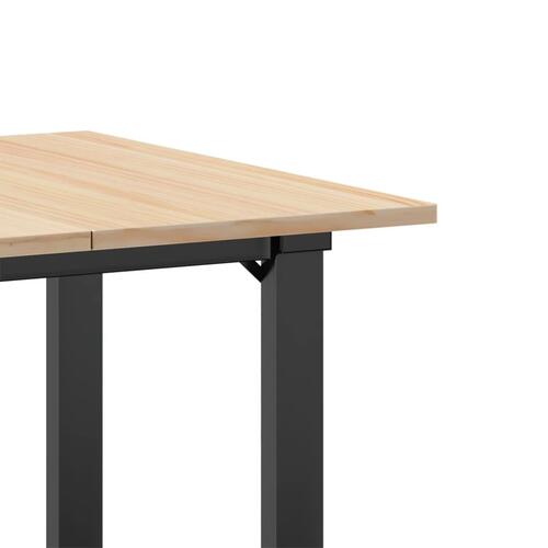 Spisebord 70x70x75 cm O-stel massivt fyrretræ og stål