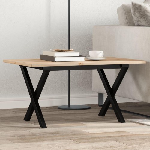 Sofabord 80 x 50 x 40 cm i massivt fyrretræ og stål