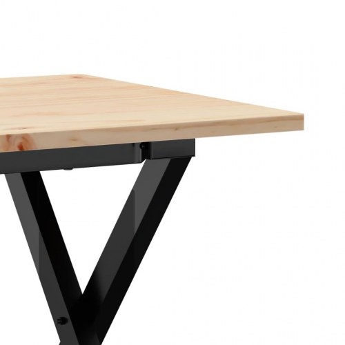Sofabord 90 x 40 x 45 cm med X-stel i massivt fyrretræ og stål