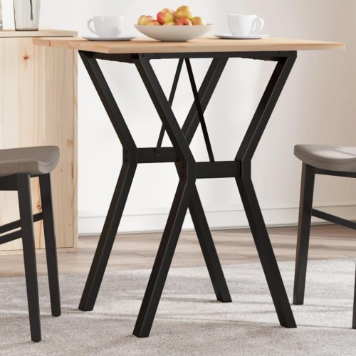 Spisebord 70 x 70 cm med Y-stel i fyrretræ og stål