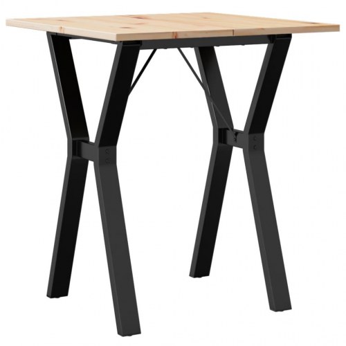 Spisebord 70 x 70 cm med Y-stel i fyrretræ og stål