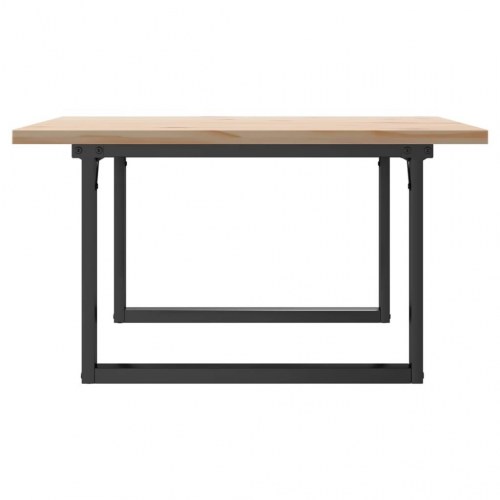 Sofabord 80 x 80 x 45,5 cm med O-stel i massivt fyrretræ og stål