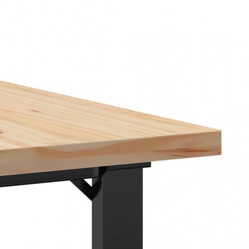 Sofabord 80 x 80 x 45,5 cm med O-stel i massivt fyrretræ og stål