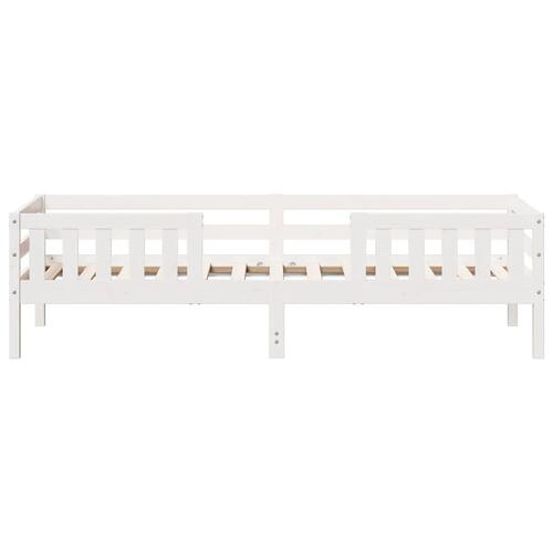 Sengeramme uden madras 90x200 cm massivt fyrretræ hvid