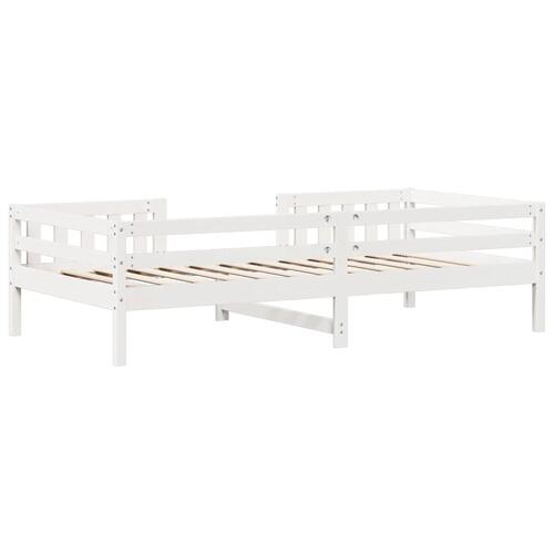 Sengeramme uden madras 90x200 cm massivt fyrretræ hvid