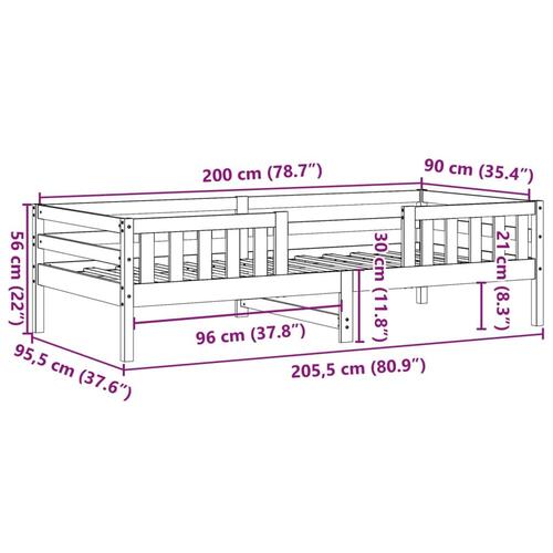 Sengeramme uden madras 90x200 cm massivt fyrretræ hvid