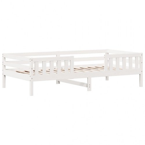 Sengeramme 75 x 190 cm i massivt fyrretræ - hvid