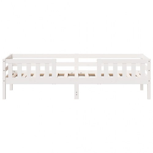 Sengeramme 75 x 190 cm i massivt fyrretræ - hvid