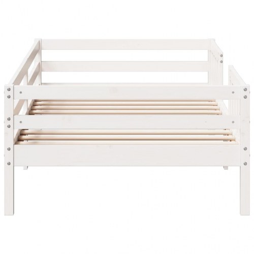 Sengeramme 75 x 190 cm i massivt fyrretræ - hvid