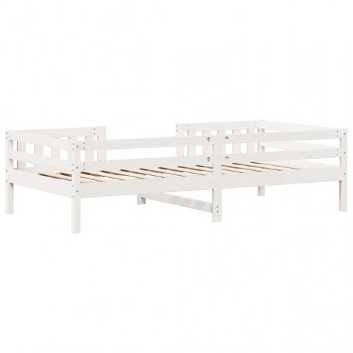 Sengeramme 75 x 190 cm i massivt fyrretræ - hvid