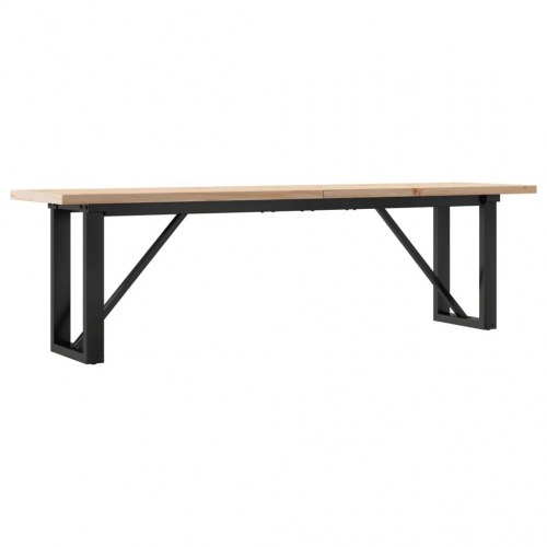 Sofabord 160 x 40 x 45,5 cm med O-stel i massivt fyrretræ og stål