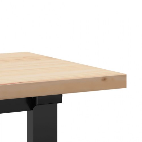 Sofabord 160 x 40 x 45,5 cm med O-stel i massivt fyrretræ og stål
