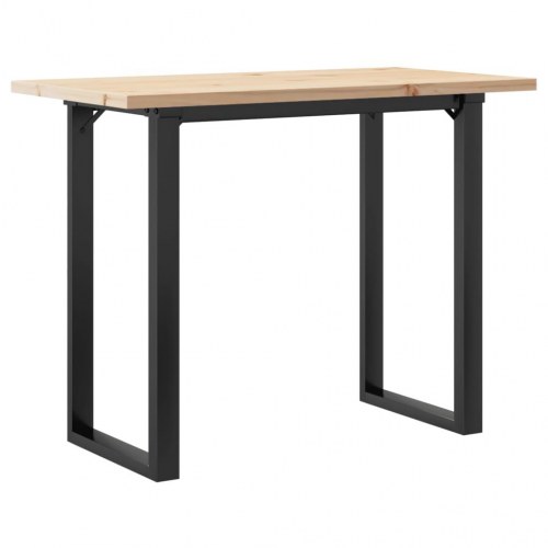 Spisebord 100 x 50 x 75,5 cm med O-stel i massivt fyrretræ og stål
